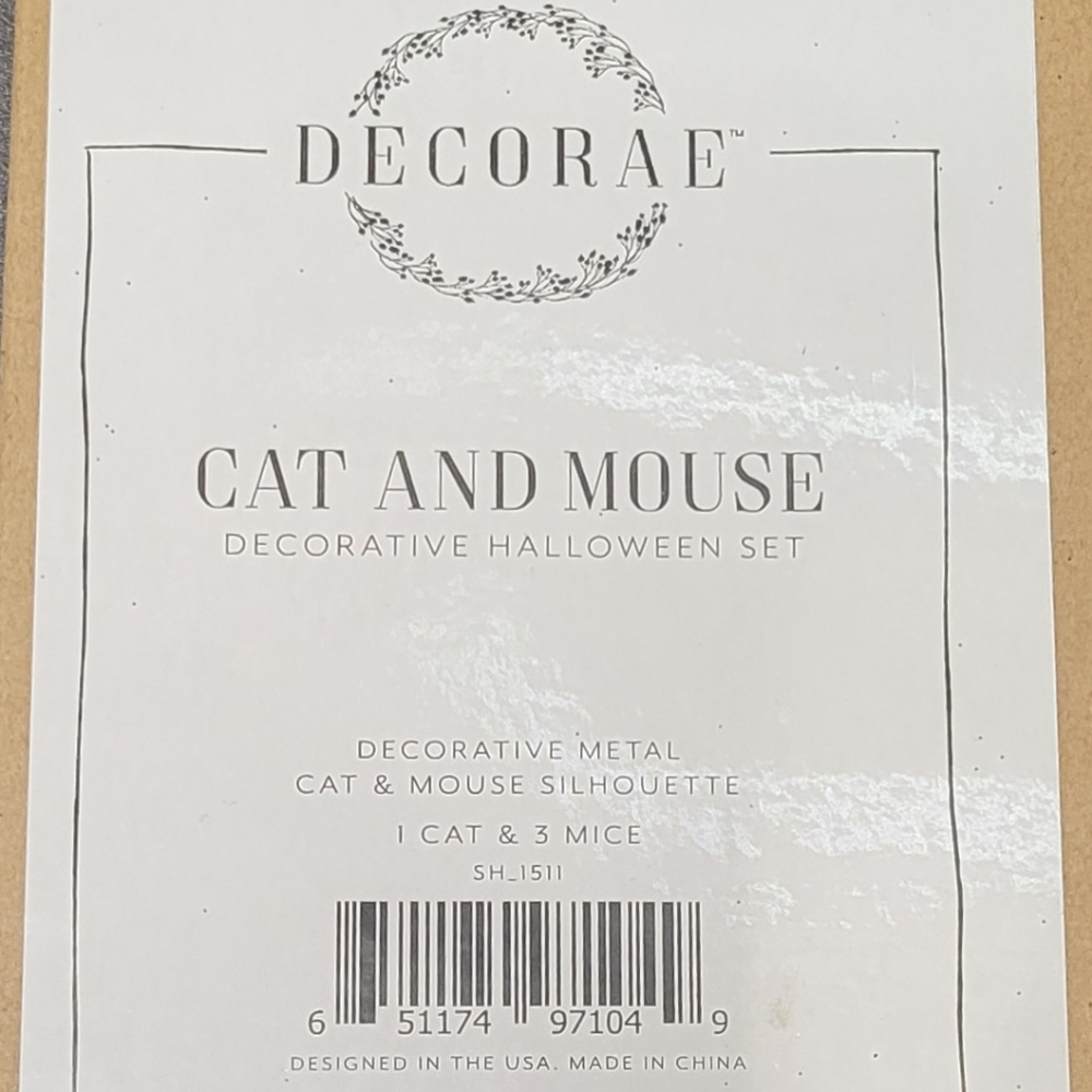 Halloween Metal Cat & Mouse Silhouette Decorative Set - Picture 4 of 15